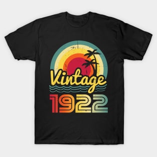 Vintage 1922 Made in 1922 101th birthday 101 years old Gift T-Shirt